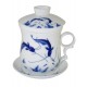 Mug à thé en porcelaine de Jingdezhen avec couvercle et infuseur