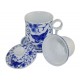 Mug à thé en porcelaine chinoise avec couvercle et infuseur 330 ml