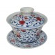 Gaiwan en porcelaine de Jingdezhen décoré d'arabesque et fleurs de grenade 125 ml
