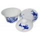 Gaiwan en porcelaine 100 ml de style Qing Hua, set de 3 pièces