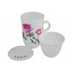 Tasse à thé en porcelaine avec couvercle et infuseur 250 ml