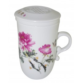 Tasse à thé en porcelaine avec couvercle et infuseur 250 ml
