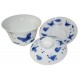 Gaiwan en porcelaine de style Qin Hua décoré de papillons 125 ml